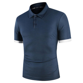 Men's Polo Shirt Short-sleeved T-shirt Color Matching Casual Top