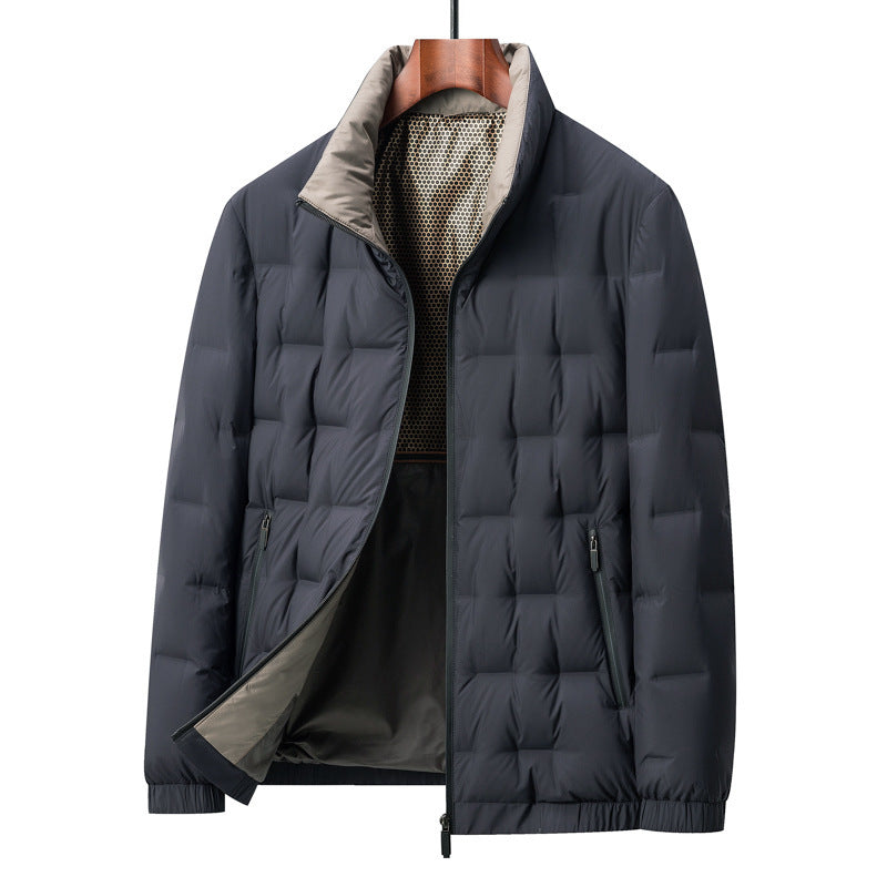 Lightweight Down Jacket Graphene Heat Preservation And Warm White Duck Down Stand Collar Coat