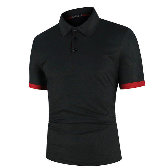 Men's Polo Shirt Short-sleeved T-shirt Color Matching Casual Top